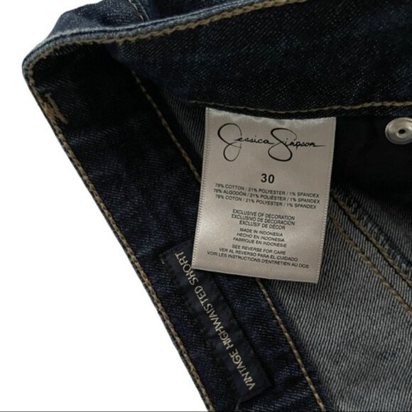 Jessica Simpson Vintage High Waisted Short Button Fly Mom Jean Stretch Short - Picture 7 of 9